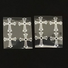 8 White Cross Car Sticker For Window / LapTop / Rooms St-243