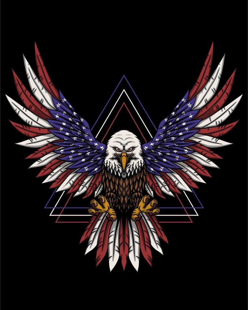 American Eagle Fly Flag USA MADE Window Decal Sticker Vinyl 6Years+ Resistance