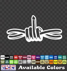 Barbed Wire Middle Finger Sticker Car Truck Vinyl Decal
