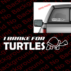 I BRAKE FOR TURTLES Sticker Car Decal Cute Animal Gift Tortoise Slow Love FY030