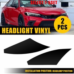 Headlight Eyelid SMOKE Precut Vinyl Tint Overlays FOR 2022-24 Honda Civic 2-10X