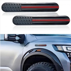 2PCS 3D American Flag Emblem Metal Sticker Side Fender Badge Decal Accessories