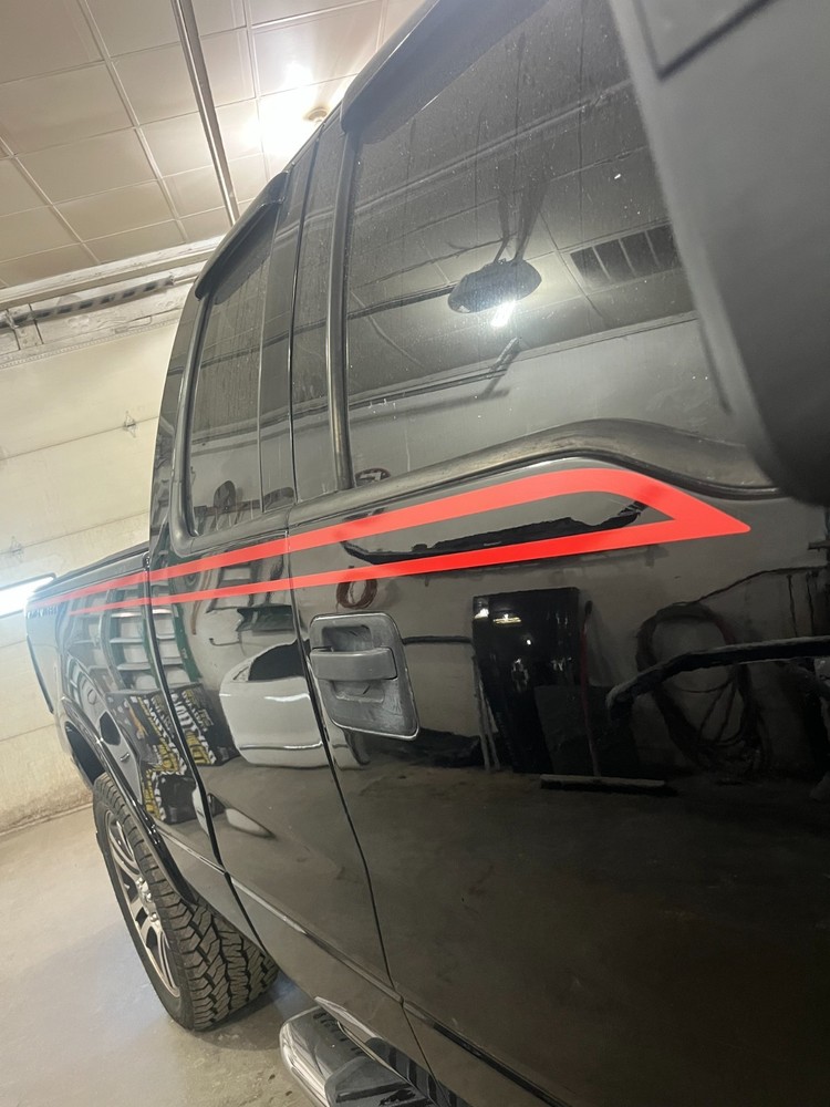 Reverse C style wrap around stripe stripes graphics fit Harley Davidson F150 250