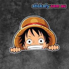 Luffy Peeking Sticker Funny Laptop Car Window Bumper 4×4 ute JDM Decal One Piece