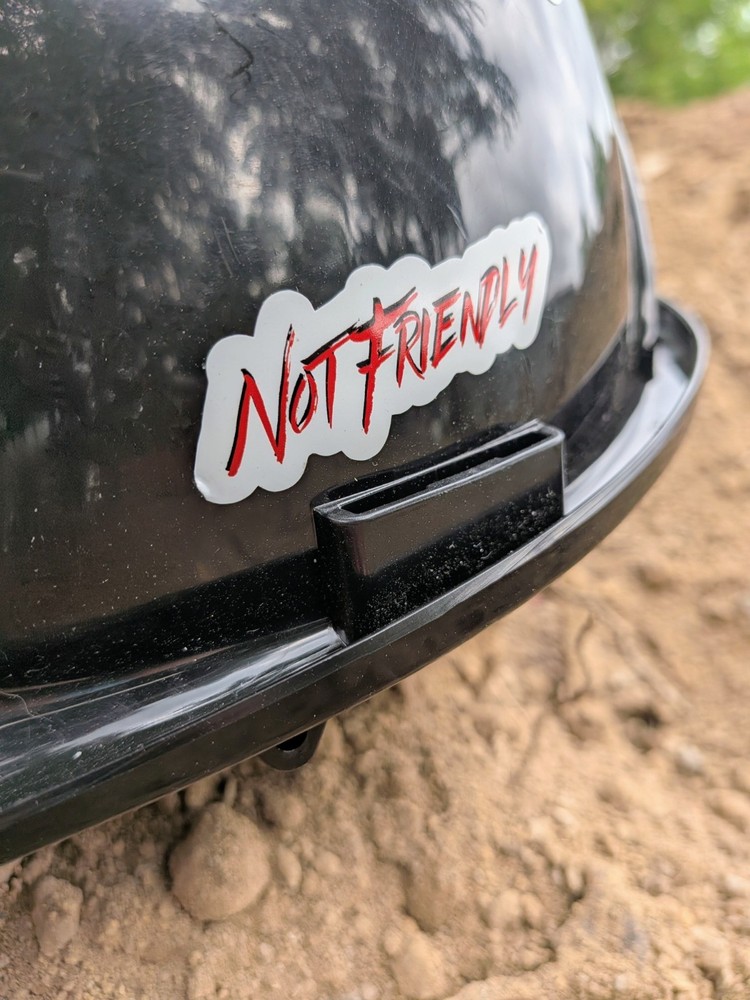 Not Friendly 2″ Water Resistant Vinyl Die Cut Sticker Helmet Tablet Etc
