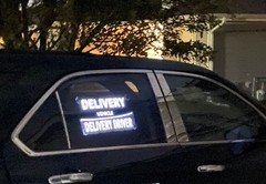 LED Delivery Driver Car Sign Lighted Acrylic Window Sticker for Delivery Vehicle