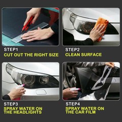 12″x24″ Headlight Taillight Fog Light Tint Film Sticker Protector Accessories