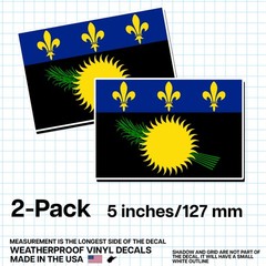 Guadeloupe Flag Sticker 5″ 2-Pack – GP Decal – Guadeloupean Pride Vinyl
