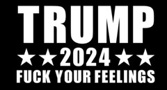 Trump 2024 F**k Your Feelings DieCut Vinyl Window Sticker Decal