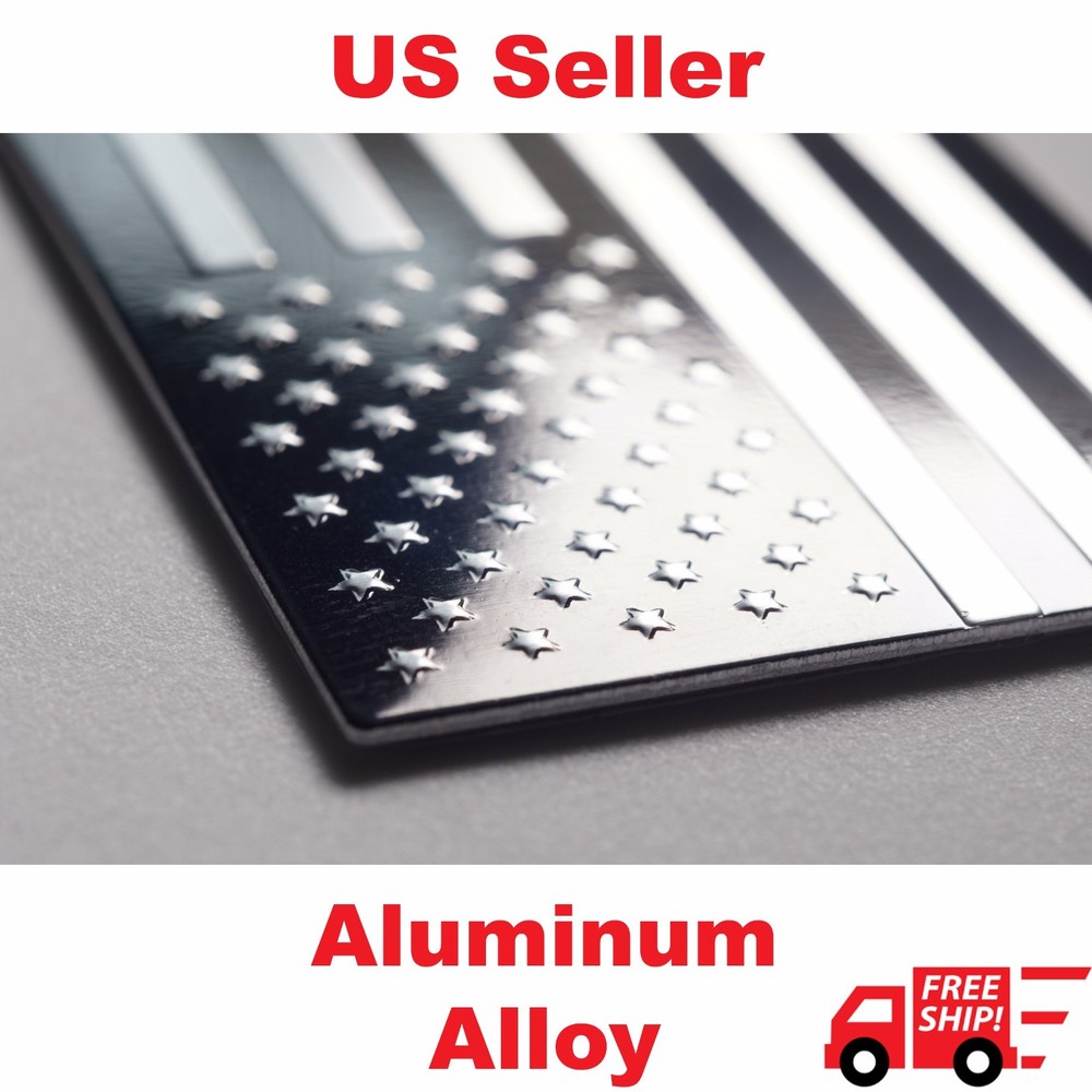 3D Aluminum US American Flag Sticker Decal | Auto Car Bike Emblem | 3.15″x1.75″