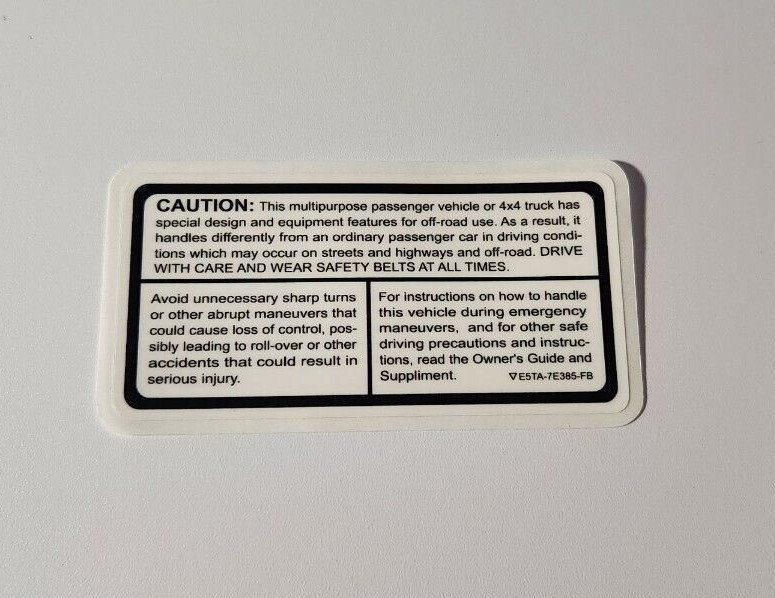 Sun Visor Decal for 1981-1997 OBS Trucks Bronco F150 F250 F350