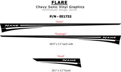 Flare Lower Rocker Panel Hood Graphics Decals Stripes fits 2012-2016 Chevy Sonic