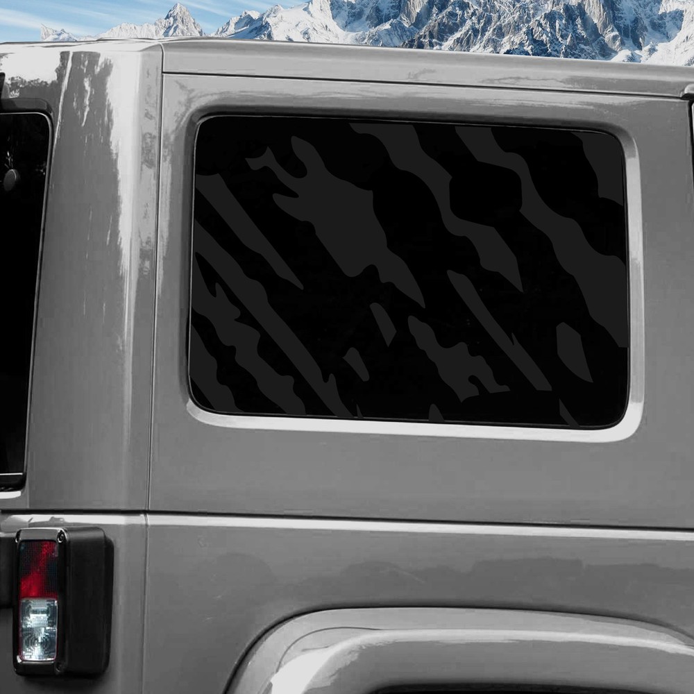 Rear Window Wrap Graphic Decal for Jeep Wrangler 2011-2020 SPLASH BLACK