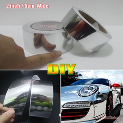 Silver Glossy Mirror Chrome Bright Tape Decors Car Vinyl Wrap Decal Sticker ABUS