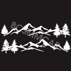 Car Stickers Mountain Tree Forest Graphic Side Body Decoration DIY Vinyl Decals