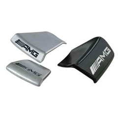 3D Badge Chrome/Black for AMG Steering Wheel Emblem Squared Base GLC C43 C350E