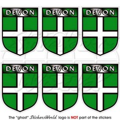 DEVON County Shield England UK Exeter 40mm (1.6″) Vinyl Stickers Decals x6