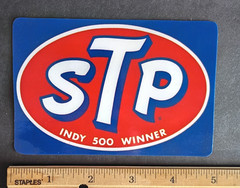 STP Oil Treatment glossy vinyl vintage style peel and stick decal sticker