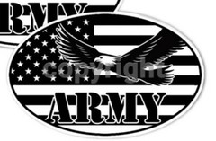 American Flag Eagle Army Stickers Oval Decals Choose Size 2 pack #L