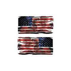 2 Distressed Tattered American Flag Vinyl Decals – 3″ tall x 6″ wide