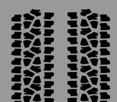 Mud tracks bedside decals, 10″ x 46″, Set of 2, decal, (read description)