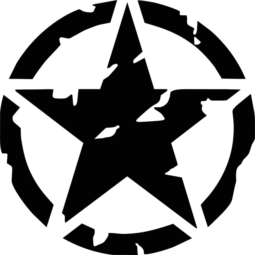 Distressed Star Decal In your choice of color – 5.5″in X 5.5″in