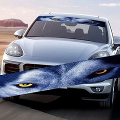 130cm Wolf Creative 3D Stereo Cartoon Decals Auto Front Windshield Sticker
