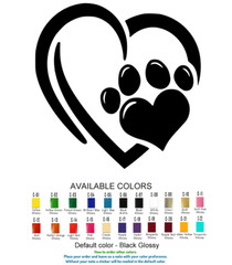 Paw Print Sticker Vinyl Decal Car Window Bumper Heart Love Pets Cat Dog Animals