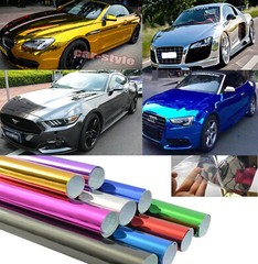 Full Roll Glossy Mirror Chrome Vinyl Foil Car Wrap Graphics Film Sticker Decal