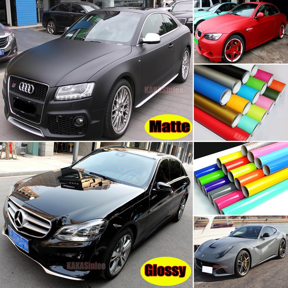 Stretch Car Paint Gloss Bright Matte Decal Vinyl Wrap PVC Sticker Air Release US
