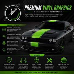 Challenger Shaker Stripes FULL SET -Fits 2009 2010 2011 2012 2013 2014 2015 2016