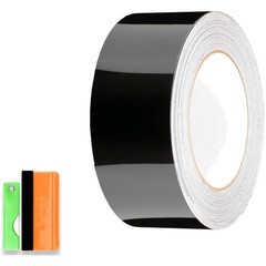 Durable 2 in x 25 FT Gloss Black Vinyl Wrap for Car Customization & Protection