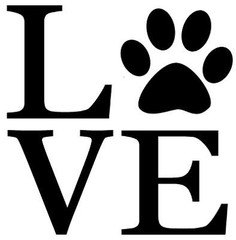 LOVE PAW DOG Decal Vinyl Car Window Sticker ANY SIZE