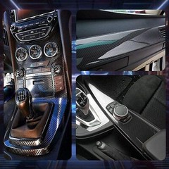 Black Car Interior Wrap Sticker 6D Carbon Fiber Vinyl Film Car Auto Decal + Tool