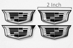 4 CADILLAC ESCALADE CTS ATS 2″ BLACK CENTER CAP LOGOS DECALS VINYL 20 22 WHEELS