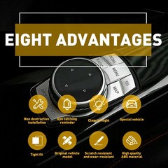 1/2set Multi-Media 7 Cover Button Trim For Decor BMW 3 4 5 6 X5 X6 Series iDRIVE