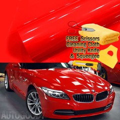 360″ x 60″ Super Gloss Red Vinyl Film Wrap Sticker Air Bubble Free 30ft x 5ft