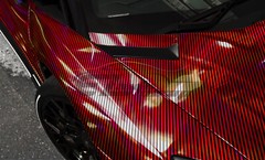 Holographic Carbon Fiber Red Laser Chrome Car Vinyl Wrap Sheet Decal Sticker