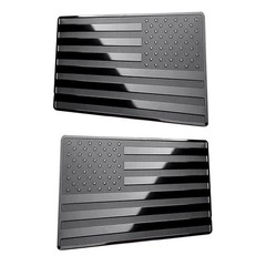 2Pcs Aluminum Car Truck Metal USA Flag Sticker American Decal Body Emble