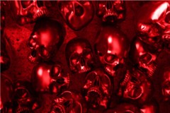 Red 3D Skulls Pile 24×36 Graphic Car Wrap Decal Vinyl Bike Scooter Motorcycle US