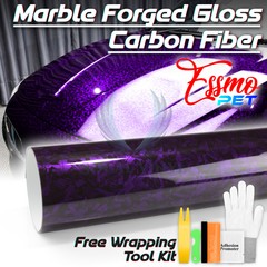 ESSMO PET Marble Forged Gloss Carbon Fiber Royal Purple Vehicle Vinyl Wrap Decal