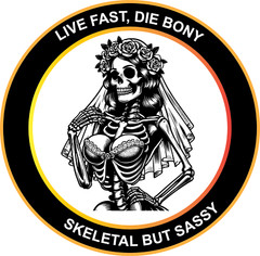 Funny Skeleton lady wedding dress Sticker Decals – Stickers for Car, Laptop,