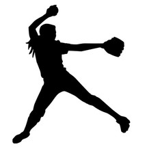 Softball Pitcher Vinyl Decal – Fastpitch Sticker 8” White