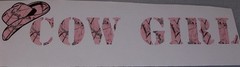 Cow Girl w/Hat PINK Camo Window Decal Sticker Decals Stickers Country