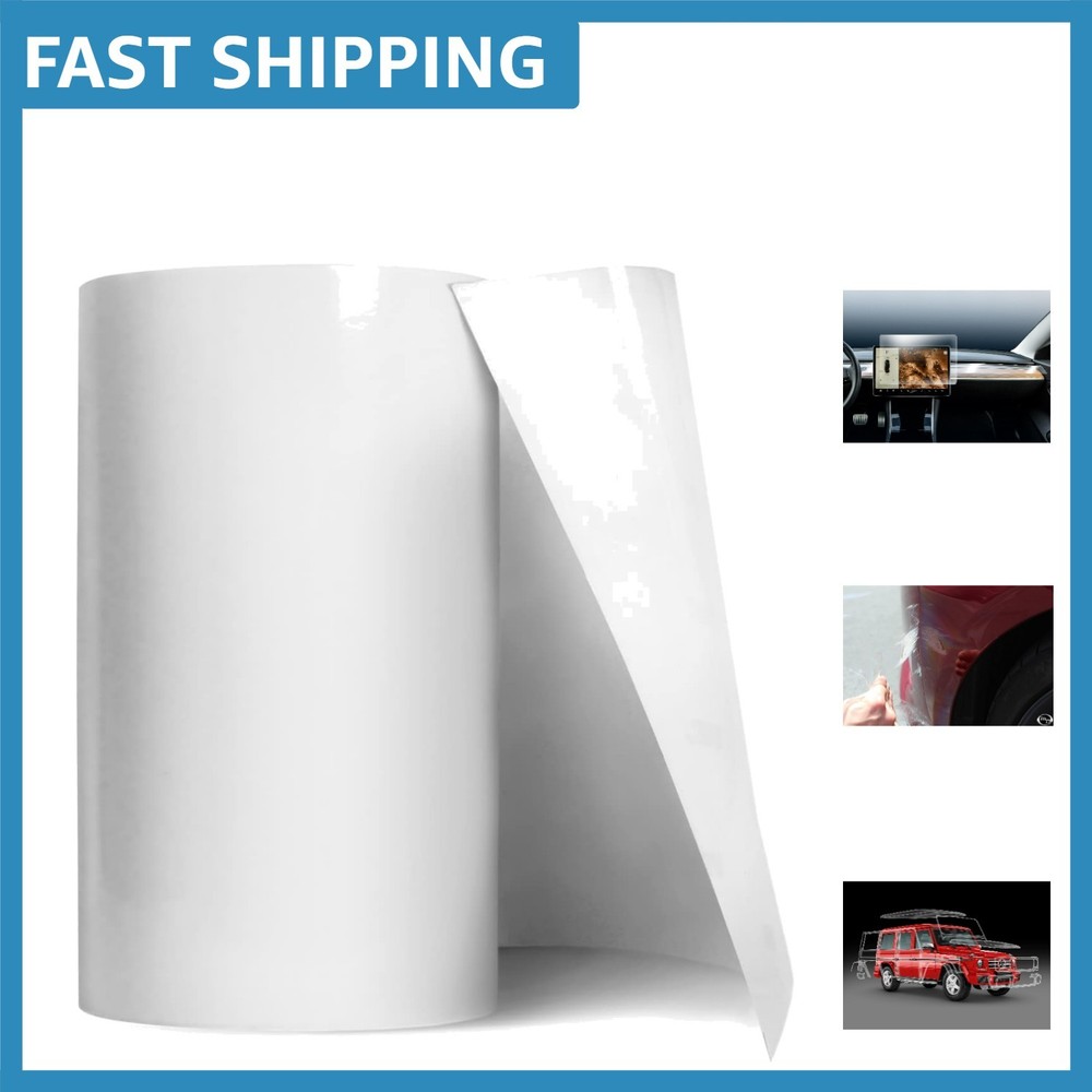Universal Fit Clear Vinyl Wrap Guard Film – 8″ x 54″ – UV & Scratch Resistant