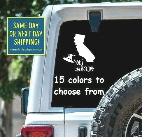8 Sizes SURF CALIFORNIA Car Window DECAL STICKER MacBook Laptop Tablet iPad Wall
