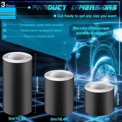 3 Rolls Matte Black Vinyl Wrap For Car Chrome Delete Tape 2 / 2.8 / 4 Inch