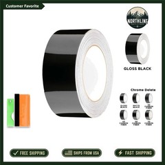 2 In x 25 FT Gloss Black Vinyl Wrap – Self-Adhesive and Scratch-Resistant