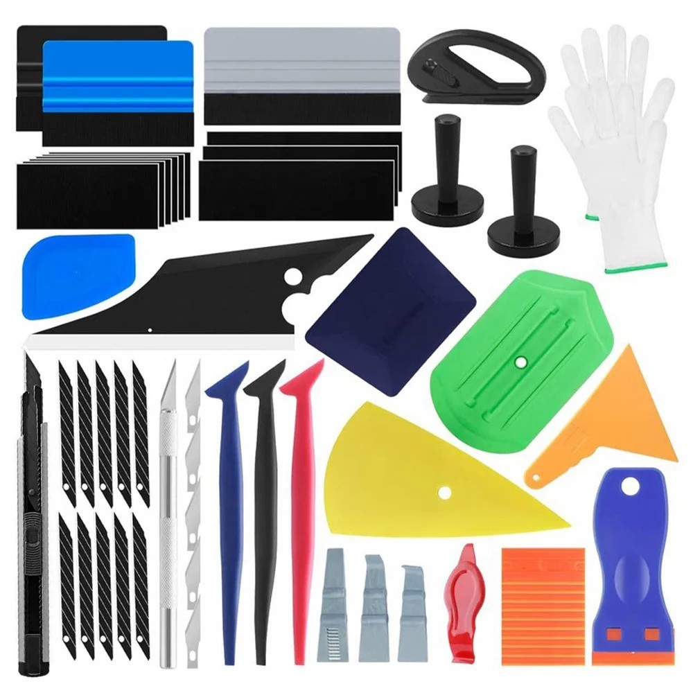 57PCS Vinyl Car Wrap Film Tool Kit Window Tint Application Squeegee Installation