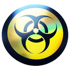 2x Shiny Biohazard Waste Symbol Corona Sticker Skateboard Skin Bumper Decal